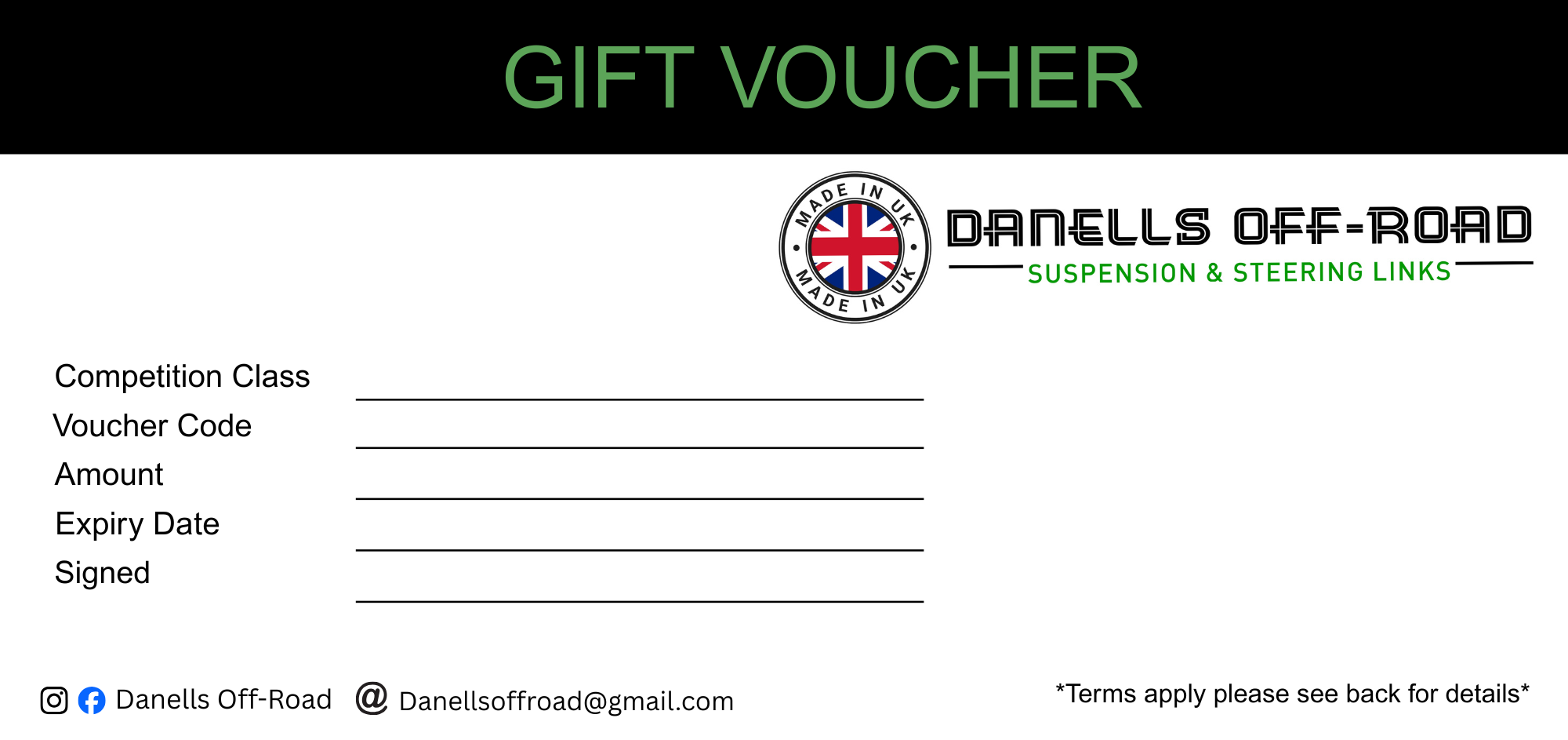 Danells Off-Road Gift Card